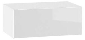Kuchyňská závěsná skříňka ADAMA - šířka 90 cm, lesklá bílá / bílá
