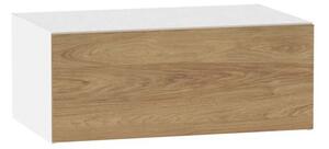 Kuchyňská závěsná skříňka ADAMA - šířka 90 cm, hickory přírodní / bílá