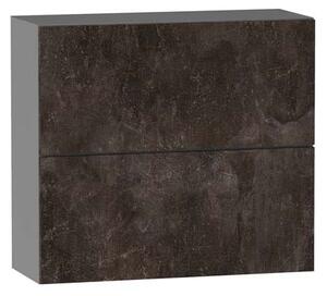 Dvoudveřová závěsná skříňka ADAMA - šířka 80 cm, beton tmavý atelier / šedá