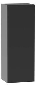 Policová kuchyňská skříňka ADAMA - šířka 40 cm, lesklá černá / šedá