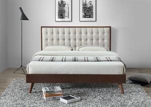 Béžová masivní postel NAMSEN 160 x 200 cm