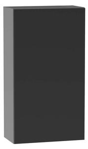 Policová kuchyňská skříňka ADAMA - šířka 60 cm, lesklá černá / šedá