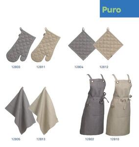 KELA Zástěra Puro 55%bavlna/45%len šedá 85,0x70,0cm KL-12802