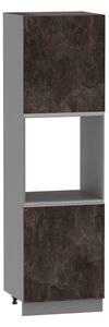 Kuchyňská skříň na vestavnou troubu ADAMA - šířka 60 cm, beton tmavý atelier / šedá, nožky 15 cm