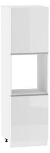 Kuchyňská skříň na vestavnou troubu ADAMA - šířka 60 cm, lesklá bílá / bílá, nožky 10 cm