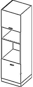 Kuchyňská skříň na vestavné spotřebiče ADAMA - šířka 60 cm, lesklá černá / šedá, nožky 10 cm