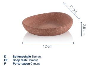 KELA Miska na mýdlo Roda cement terra 12,0x11,0x2,5cm KL-23750