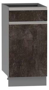 Kombinovaná dolní skříňka ADAMA - šířka 40 cm, beton tmavý atelier / šedá, nožky 10 cm