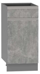 Kombinovaná dolní skříňka ADAMA - šířka 40 cm, beton světlý atelier / šedá, nožky 10 cm
