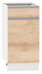 Kombinovaná dolní skříňka ADAMA - šířka 40 cm, buk artisan / bílá, nožky 10 cm
