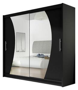 Šatní skříň 180 cm se zrcadlem a LED osvětlením FLORENCIO 9 - dub sonoma