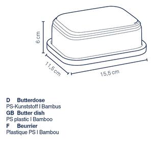 KELA Dóza na máslo Namur PS plast tmavě šedá 15,5x11,5x6,0cm KL-12083