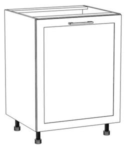 Kuchyňská skříňka s policí ARACY - šířka 60 cm, bílá, nožky 10 cm