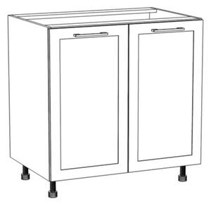 Dvoudveřová kuchyňská skříňka ARACY - šířka 80 cm, bílá, nožky 10 cm