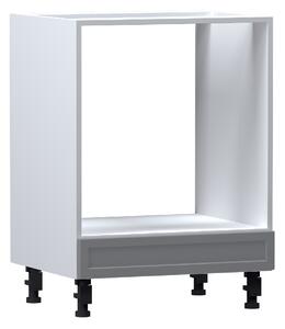 Skříňka pro vestavnou troubu ARACY - šířka 60 cm, šedá / bílá, nožky 10 cm