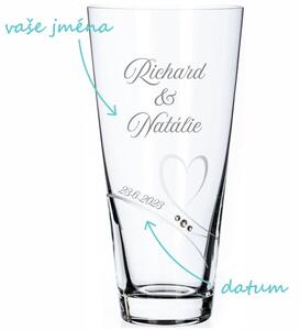 Svatební váza Diamante Romance se jmény