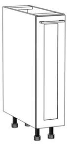 Výsuvná skříňka ARACY - šířka 20 cm, šedá / bílá, nožky 10 cm