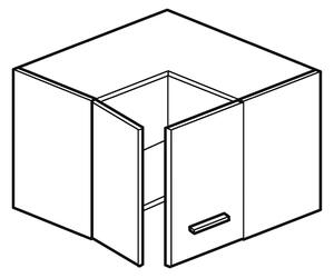 Horní rohová skříňka ARACY - šířka 60 cm, šedá / bílá