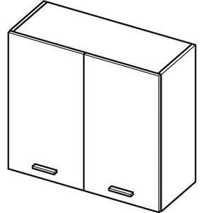 Horní kuchyňská skříňka ARACY - šířka 80 cm, šedá / bílá