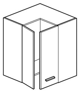 Kuchyňská rohová skříňka ARACY - šířka 60 cm, šedá / bílá