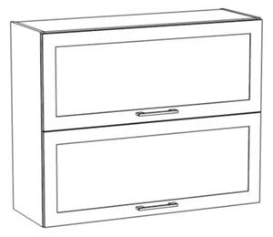 Dvoudveřová závěsná skříňka ARACY - šířka 90 cm, šedá / bílá