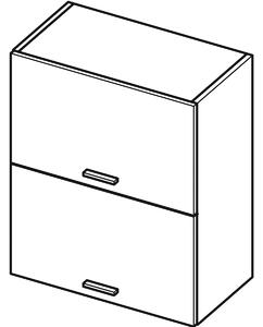 Dvoudveřová závěsná skříňka ARACY - šířka 60 cm, šedá / bílá