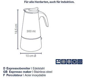 KELA Konvice na espresso Ferrara nerez černá 19,5 cm 10,0 cm 300,0 ml KL-10899