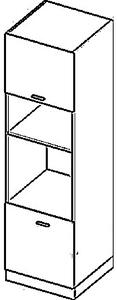 Kuchyňská skříň na vestavné spotřebiče ARACY - šířka 60 cm, šedá / bílá, nožky 10 cm