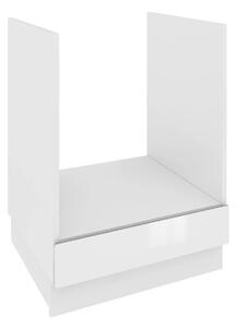 Skříňka pro vestavnou troubu IRENA - šířka 60 cm, lesklá bílá / bílá, nožky 10 cm