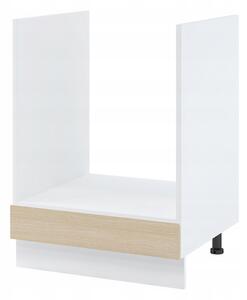 Skříňka pro vestavnou troubu IRENA - šířka 60 cm, dub lindberg / bílá, nožky 10 cm