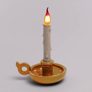 LED deko stolní lampa Grimm Bugia svíčka zlatá