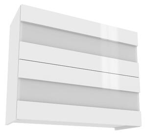 Prosklená kuchyňská skříňka IRENA - šířka 90 cm, lesklá bílá