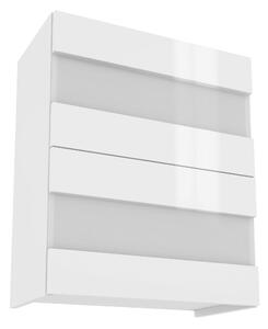 Prosklená kuchyňská skříňka IRENA - šířka 60 cm, lesklá bílá