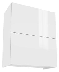Dvoudveřová závěsná skříňka IRENA - šířka 60 cm, lesklá bílá