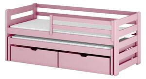 - Dětská postel Aaron s přistýlkou a úložným prostorem - růžová