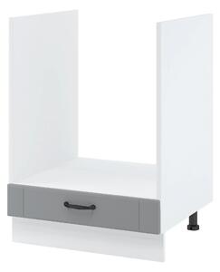 Skříňka pro vestavnou troubu LESJA - šířka 60 cm, šedá / bílá, nožky 10 cm