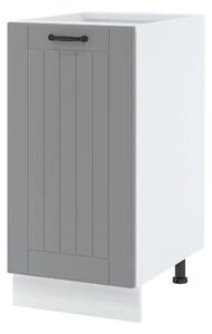 Dolní jednodveřová skříňka LESJA - šířka 40 cm, šedá / bílá, nožky 10 cm