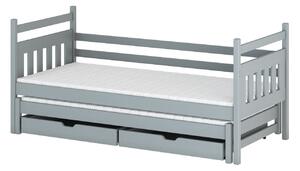 Dětská postel s přistýlkou DEBRA - 80x160, šedá