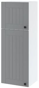 Závěsná dvoudveřová skříňka LESJA - šířka 40 cm, šedá / bílá