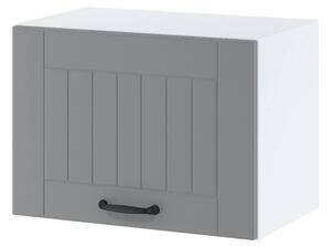 Závěsná kuchyňská skříňka LESJA - šířka 50 cm, šedá / bílá