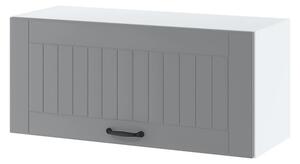 Závěsná kuchyňská skříňka LESJA - šířka 80 cm, šedá / bílá