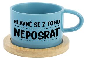 HLAVNĚ SE Z TOHO NEPOSRAT - modrý hrníček makronka 200 ml