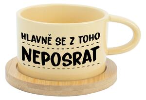 HLAVNĚ SE Z TOHO NEPOSRAT - žlutý hrníček makronka 200 ml