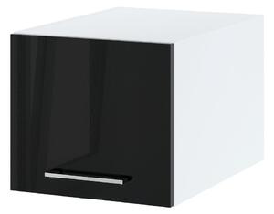 Kuchyňská závěsná skříňka ZAHARA - šířka 40 cm, lesklá černá / bílá