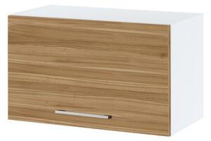 Závěsná kuchyňská skříňka ZAHARA - šířka 60 cm, ořech lyon / bílá