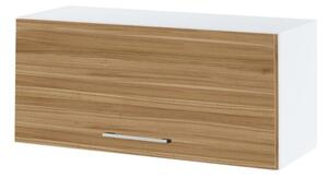 Závěsná kuchyňská skříňka ZAHARA - šířka 80 cm, ořech lyon / bílá