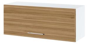 Závěsná kuchyňská skříňka ZAHARA - šířka 90 cm, ořech lyon / bílá