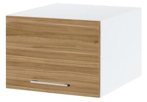Kuchyňská závěsná skříňka ZAHARA - šířka 50 cm, ořech lyon / bílá