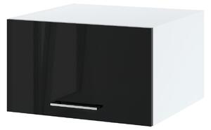 Kuchyňská závěsná skříňka ZAHARA - šířka 60 cm, lesklá černá / bílá