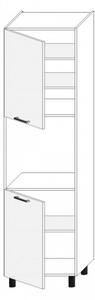 Kuchyňská skříň na vestavnou troubu ZAHARA - šířka 60 cm, lesklá černá / bílá, nožky 15 cm